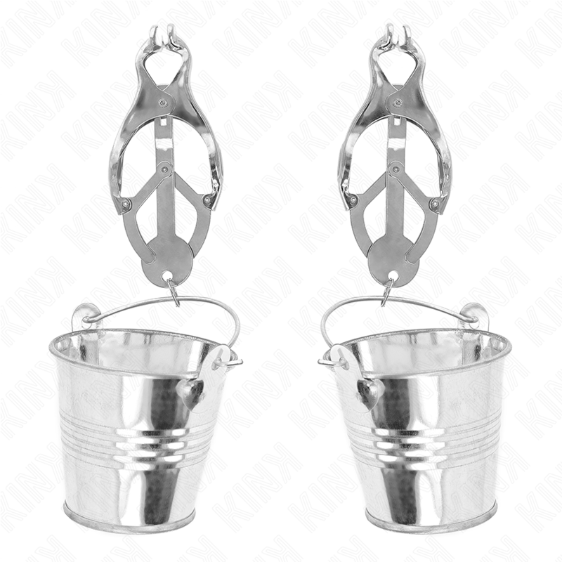 KINK - PINZAS PARA PEZONES ESTILO JAPONÉS CON CUBOS PLATEADO - Imagen 4