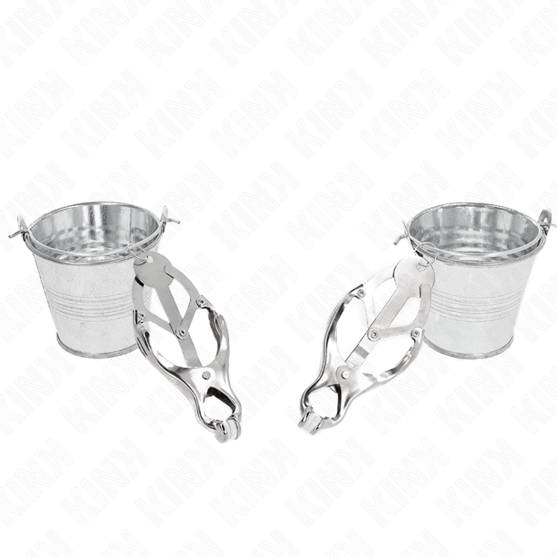 KINK - PINZAS PARA PEZONES ESTILO JAPONÉS CON CUBOS PLATEADO - Imagen 3