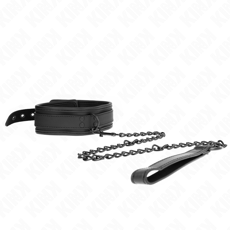 KINK - COLLAR CON CORREA 78 CM BONDAGE DE NEOPRENO MODELO 1 AJUSTABLE 37.5 X 49.5 CM - Imagen 2