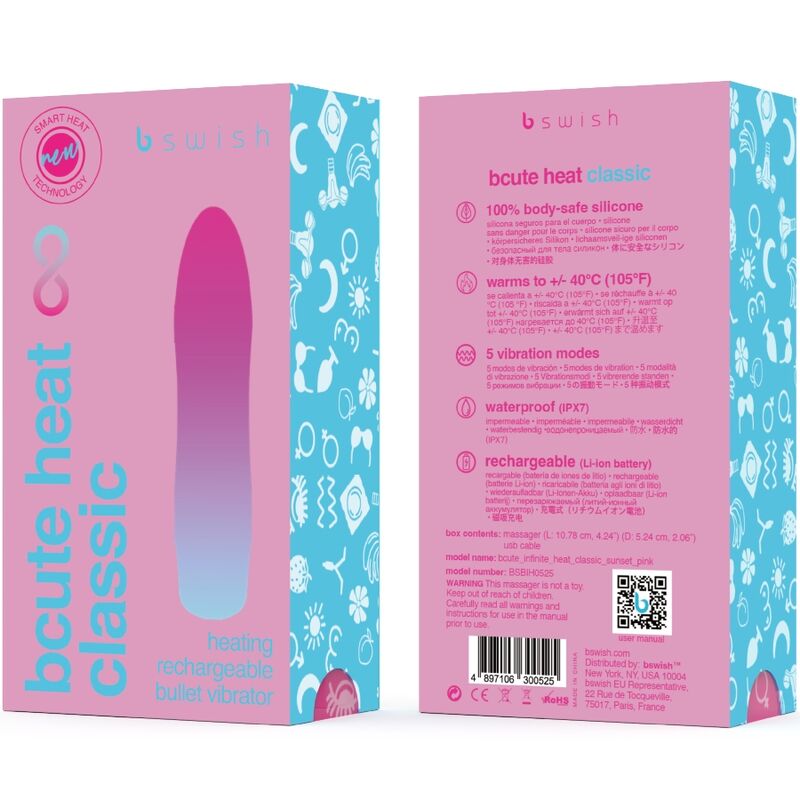 B SWISH - BCUTE INFINITE HEAT CLASSIC VIBRADOR CALENTABLE ROSA - Imagen 5
