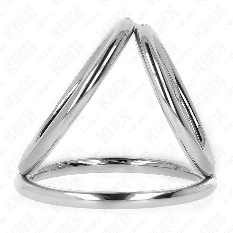 KINK - ANILLO PENE TRIPLE METAL CROMADO 3.8 CM A 5 CM MODELO 2 - Imagen 2