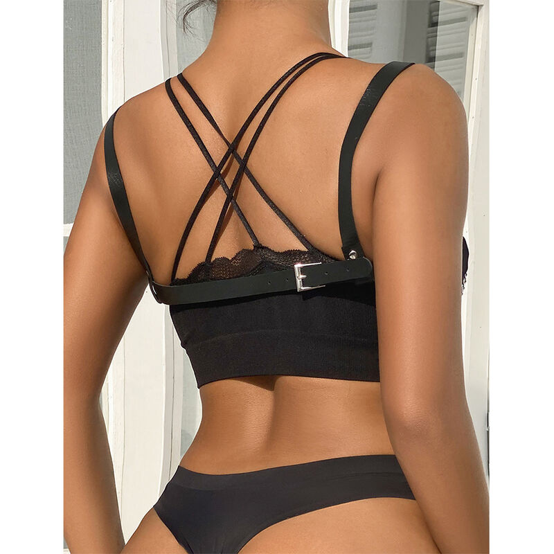SUBBLIME - 953713 CINTURÓN DE BONDAGE PUNK HEBILLA METAL NEGRO TALLA ÚNICA - Imagen 3