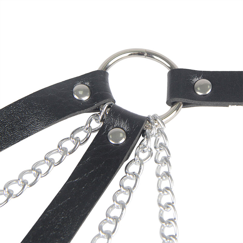 SUBBLIME - 953713 CINTURÓN DE BONDAGE PUNK HEBILLA METAL NEGRO TALLA ÚNICA - Imagen 6