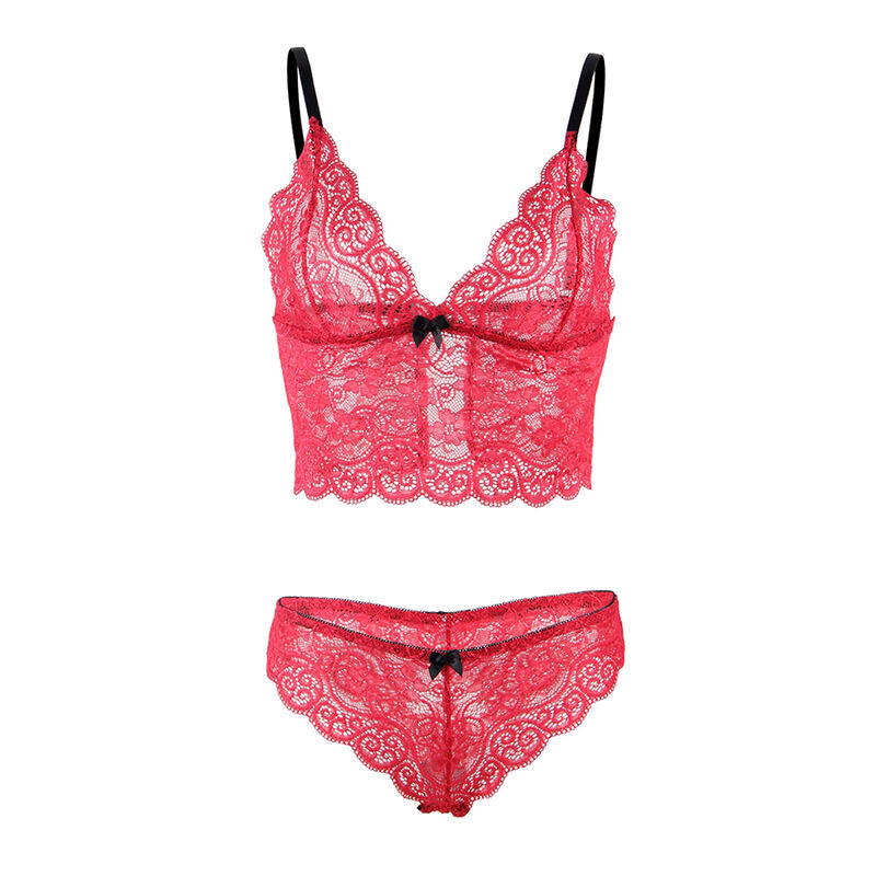 SUBBLIME - 953898 SET 3 PIEZAS ENCAJE Y SATEN ROJO S/M - Imagen 17