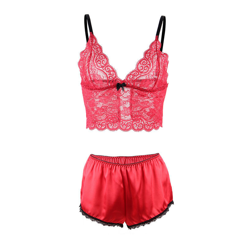 SUBBLIME - 953898 SET 3 PIEZAS ENCAJE Y SATEN ROJO S/M - Imagen 8