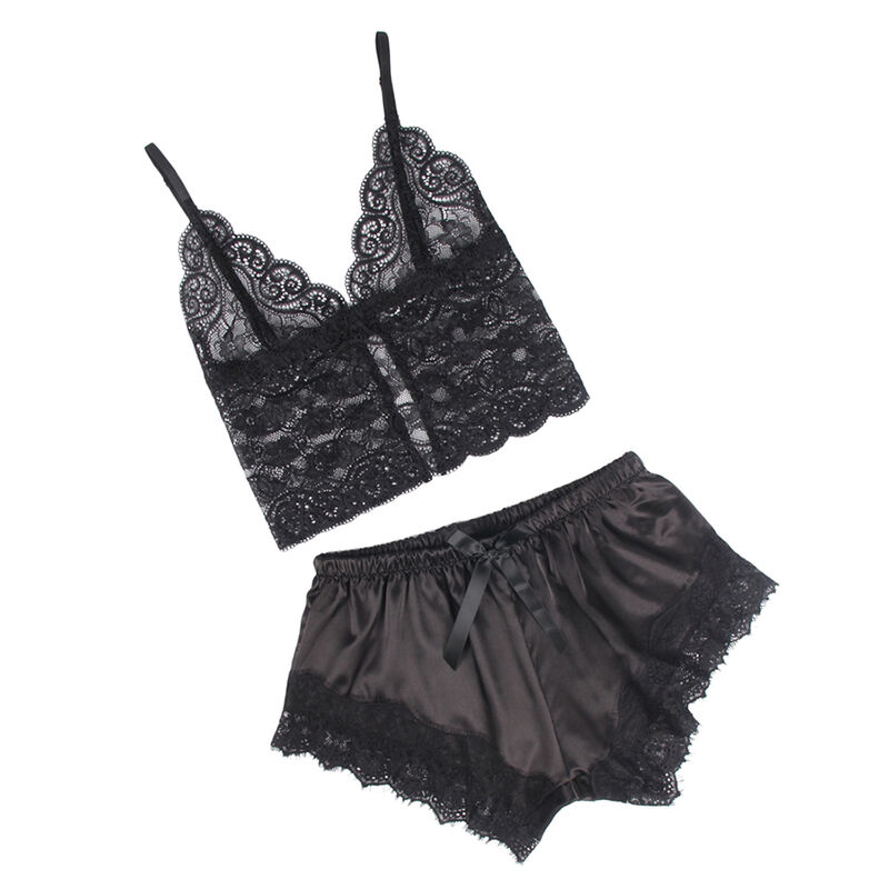 SUBBLIME - 953942 PIJAMA SEXY SATEN Y ENCAJE NEGRO L/XL - Imagen 3