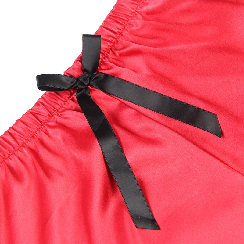 SUBBLIME - 953959 PIJAMA SEXY SATEN Y ENCAJE NEGRO/ROJO S/M - Imagen 9