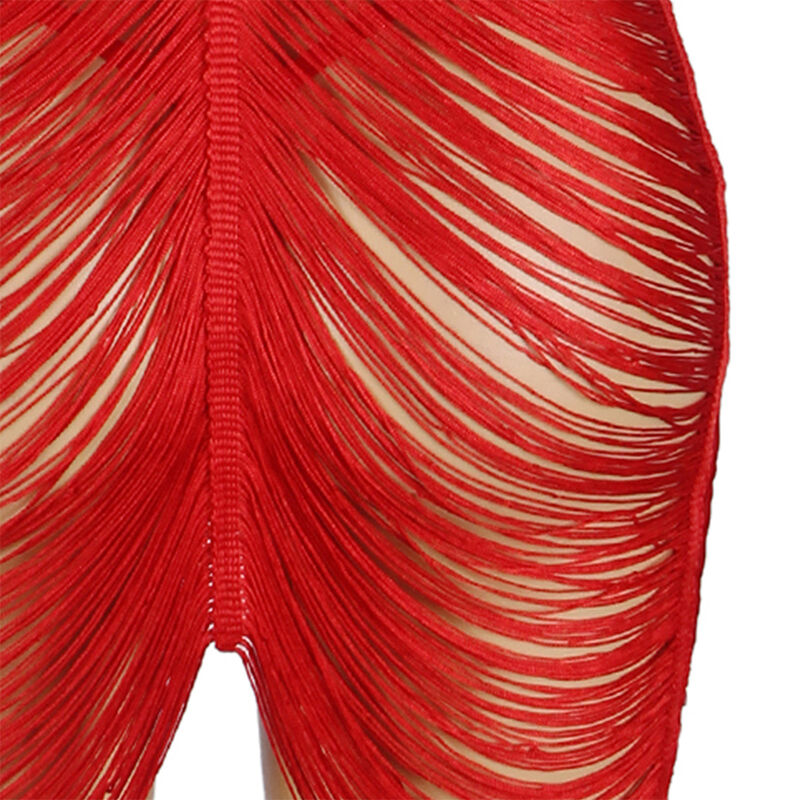 SUBBLIME - 954246 VESTIDO DE FLECOS + TANGA ROJO S/M - Imagen 9