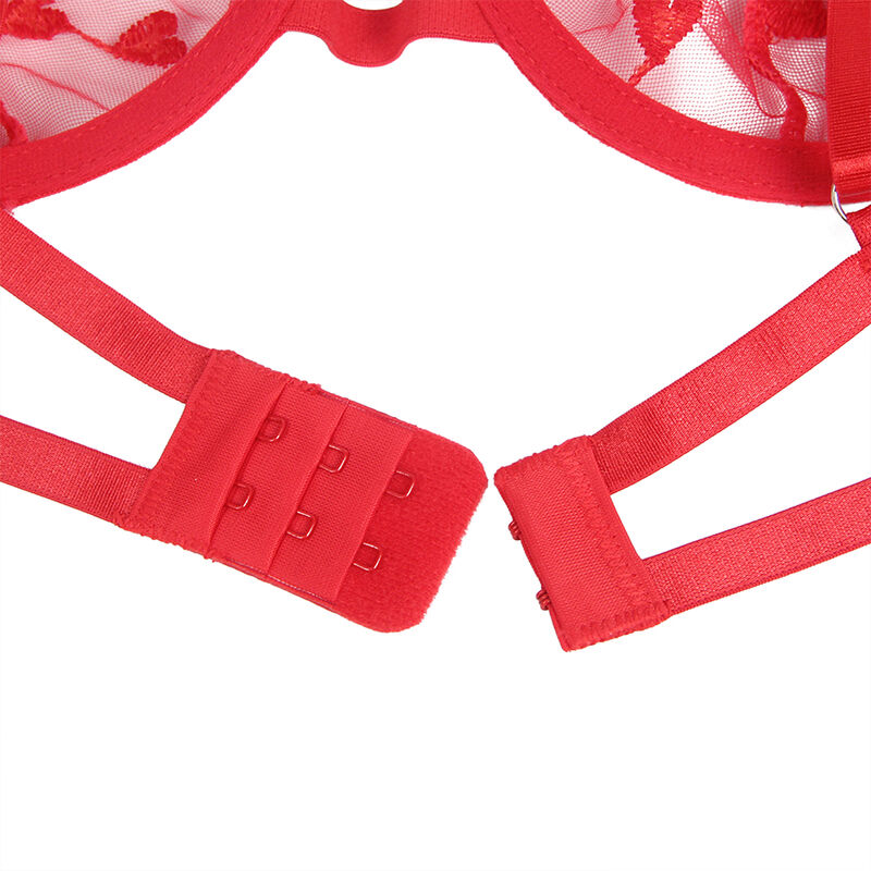 SUBBLIME - 954321 SUJETADOR + TANGA + LIGUEROS ESTAMPADO DE CORAZONES ROJO S/M - Imagen 13