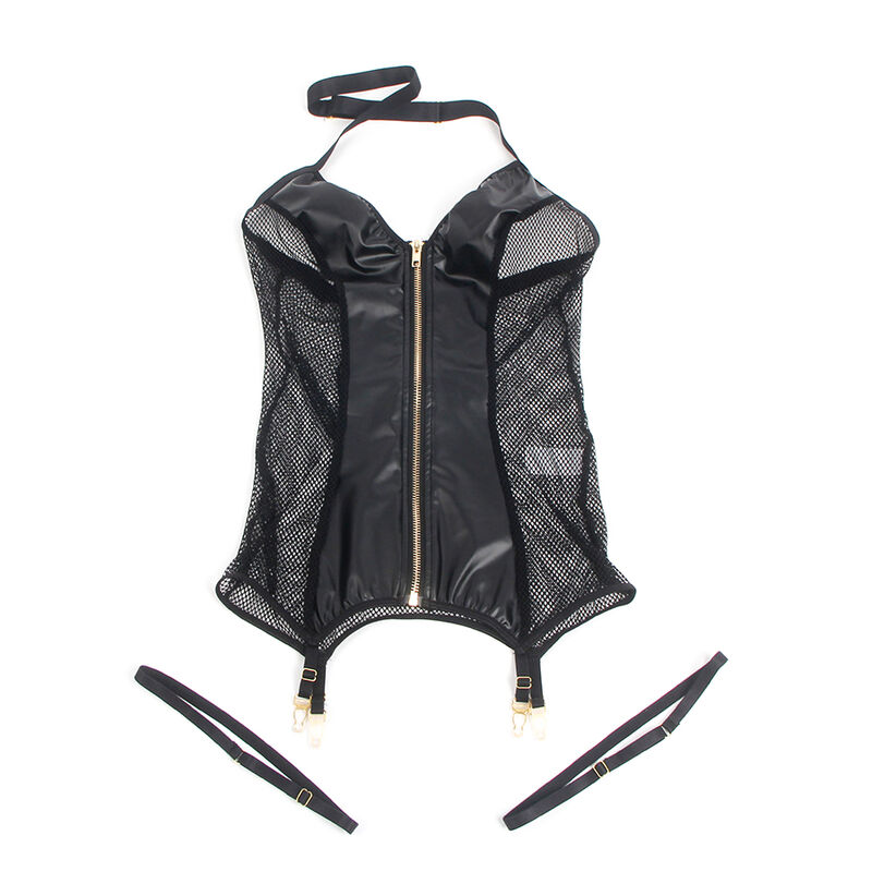 SUBBLIME - 954444 VESTIDO SEXY DE REJILLA CUERO NEGRO S/M - Imagen 4