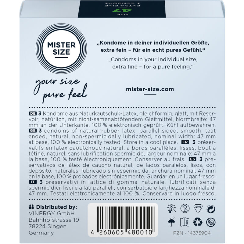 MISTER SIZE - PRESERVATIVOS TALLA XS 47 MM (3 UNIDADES) - Imagen 3
