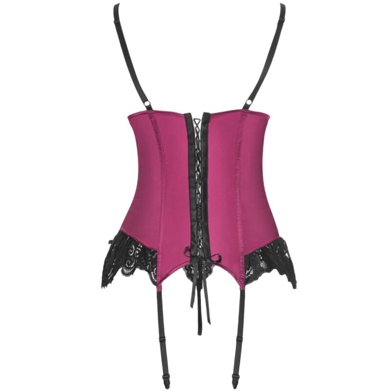 LIVCO CORSETTI FASHION - AGRAFENA CF 90436 CORSET + TANGA BURDEOS S/M - Imagen 4