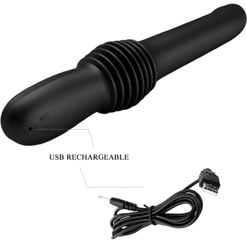 PRETTY LOVE - PAZUZU VIBRADOR 3 MODOS DE EMPUJE NEGRO - Imagen 8