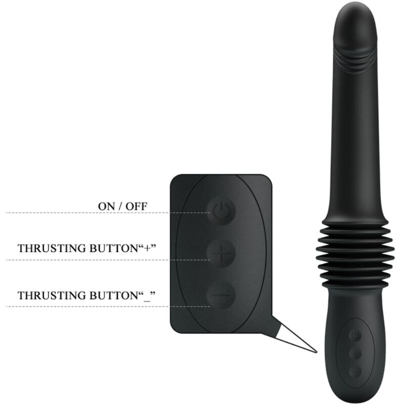 PRETTY LOVE - PAZUZU VIBRADOR 3 MODOS DE EMPUJE NEGRO - Imagen 6