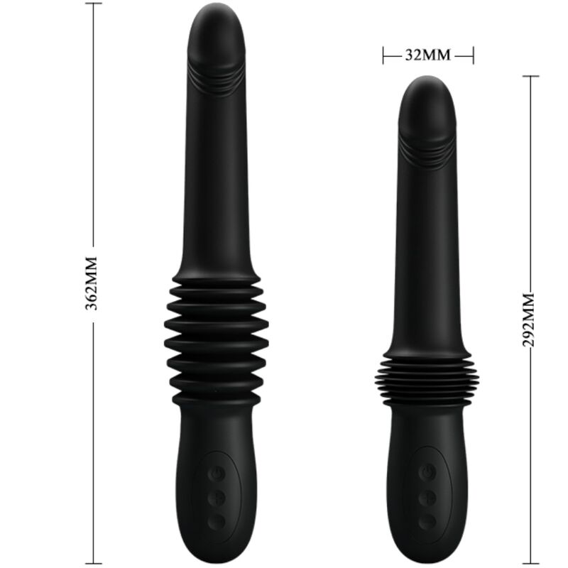 PRETTY LOVE - PAZUZU VIBRADOR 3 MODOS DE EMPUJE NEGRO - Imagen 7