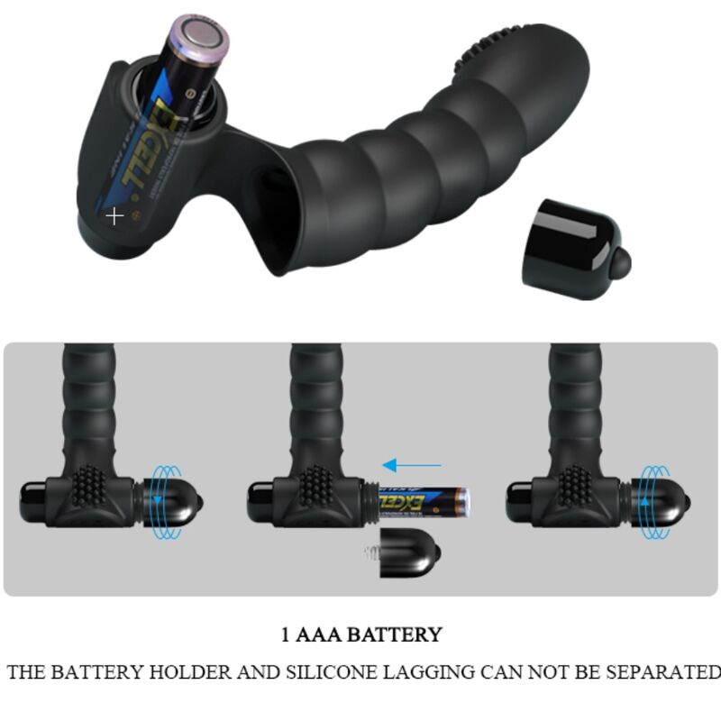 PRETTY LOVE - ALEXANDER VIBRADOR DE DEDO 10 VIBRACIONES NEGRO - Imagen 4