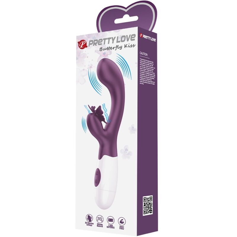 PRETTY LOVE - BUTTERFLY KISS VIBRADOR RABBIT & ESTIMULADOR PUNTO G MORADO - Imagen 6