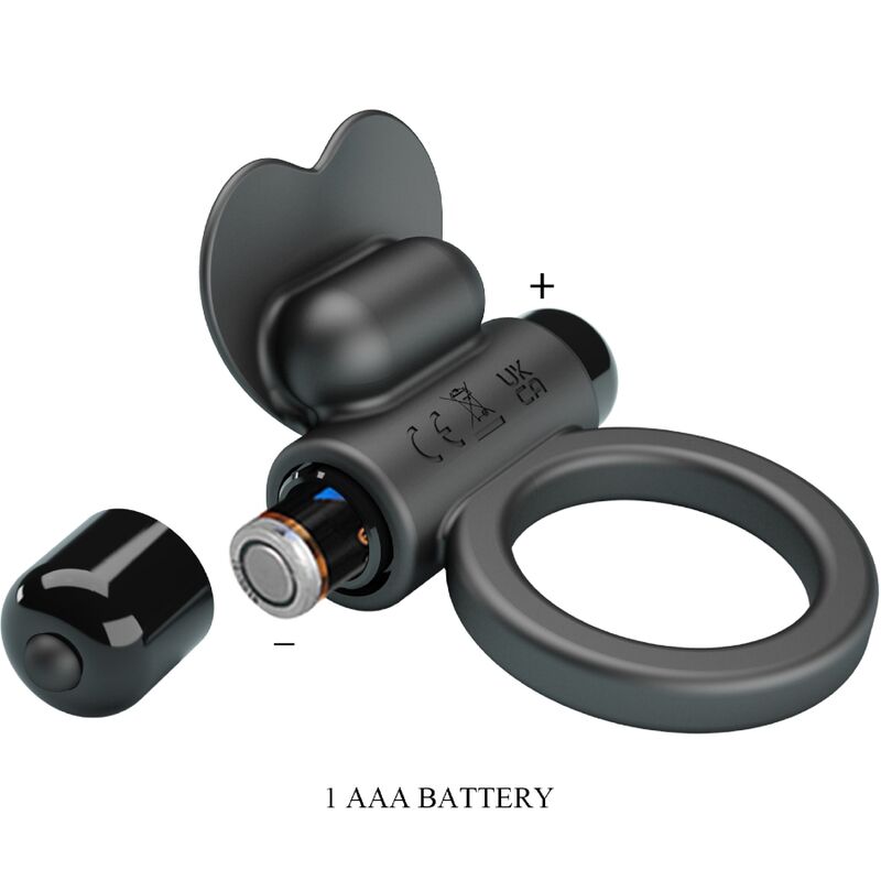 PRETTY LOVE - DEBONAIRE ANILLO VIBRADOR CONEJO 10 VIBRACIONES NEGRO - Imagen 3