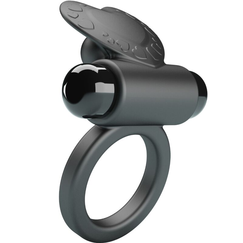 PRETTY LOVE - DEBONAIRE ANILLO VIBRADOR CONEJO 10 VIBRACIONES NEGRO - Imagen 6