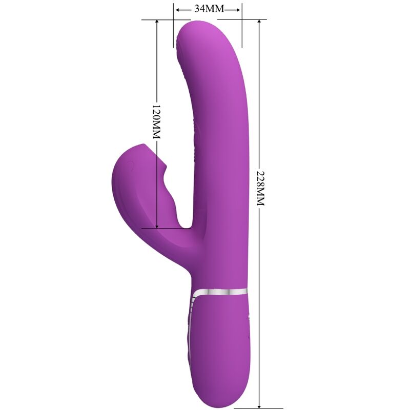 PRETTY LOVE - PERLITA VIBRADOR RABBIT MULTIFUNCIÓN 3 EN 1 MORADO - Imagen 4