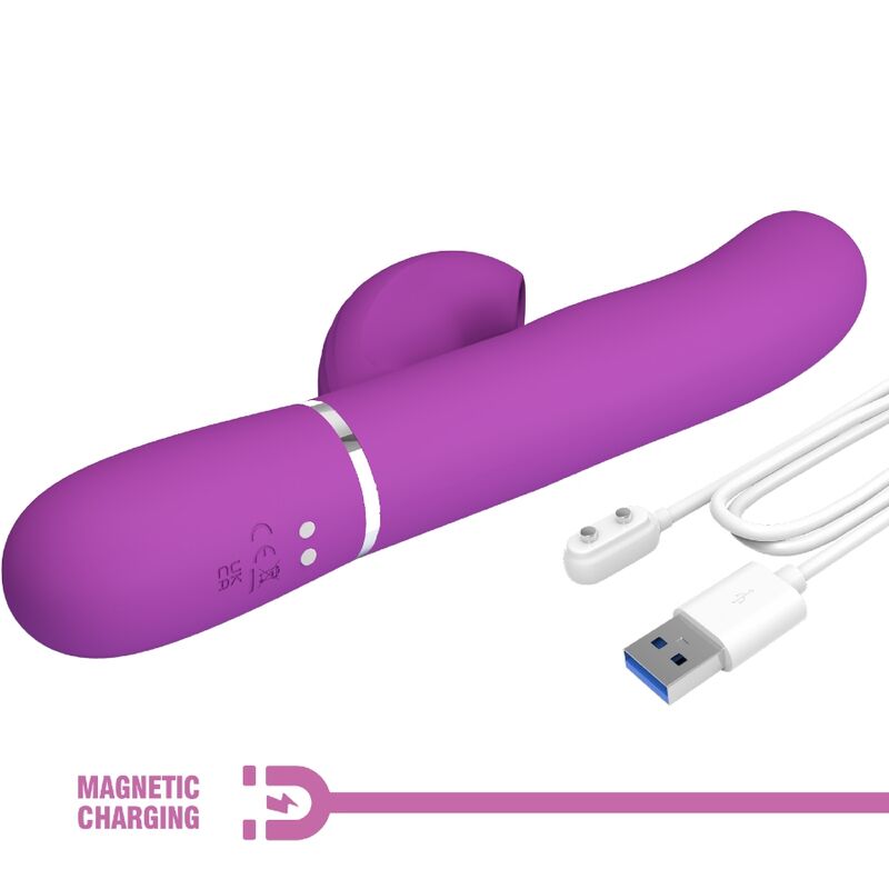 PRETTY LOVE - PERLITA VIBRADOR RABBIT MULTIFUNCIÓN 3 EN 1 MORADO - Imagen 6
