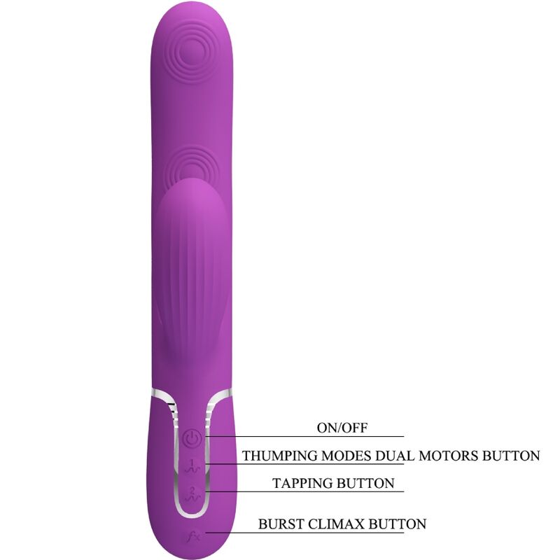 PRETTY LOVE - PERLITA VIBRADOR RABBIT MULTIFUNCIÓN 3 EN 1 MORADO - Imagen 7