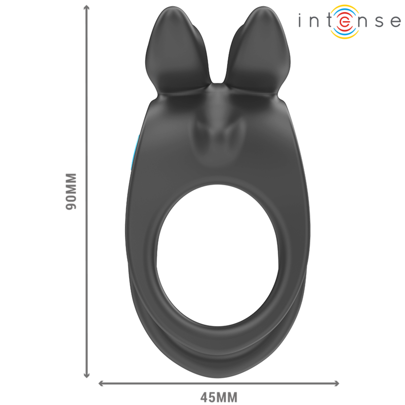 INTENSE - SAM ANILLO DOBLE VIBRADOR PENE 10 VIBRACIONES NEGRO - Imagen 4