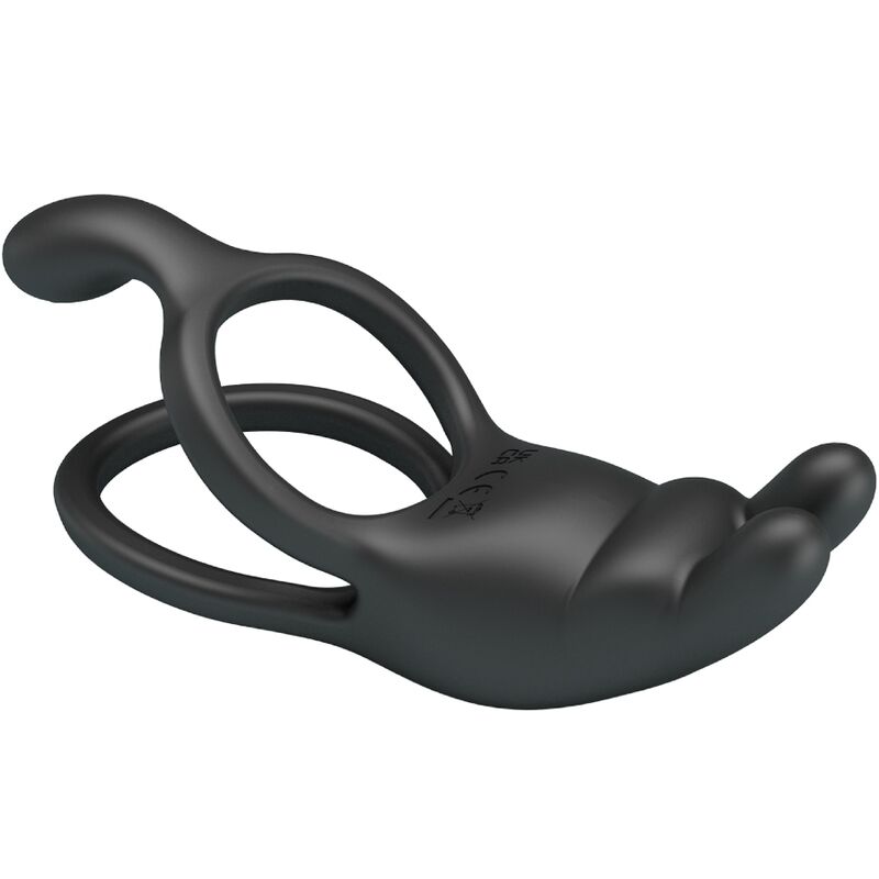 PRETTY LOVE - SETH DOBLE ANILLO VIBRADOR RABBIT 7 VIBRACIONES NEGRO - Imagen 5