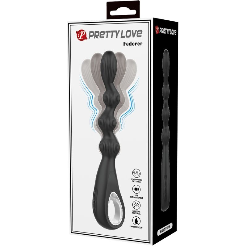 PRETTY LOVE - FEDERER VIBRADOR ANAL 12 VIBRACIONES NEGRO - Imagen 7
