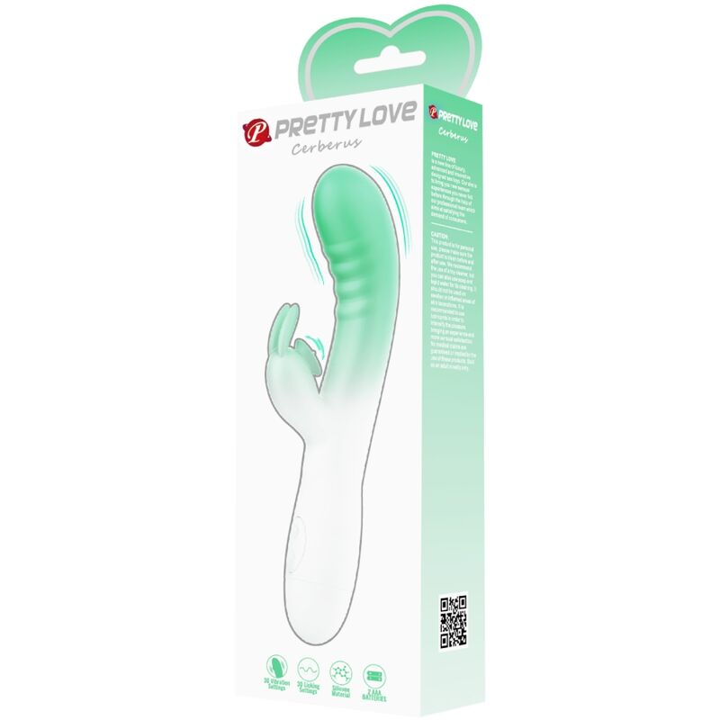 PRETTY LOVE - CERBERUS VIBRADOR RABBIT 3O VIBRACIONES VERDE - Imagen 6