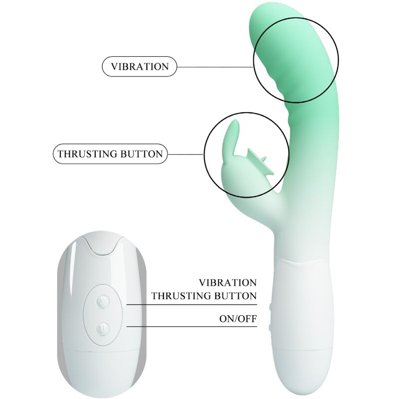 PRETTY LOVE - CERBERUS VIBRADOR RABBIT 3O VIBRACIONES VERDE - Imagen 9