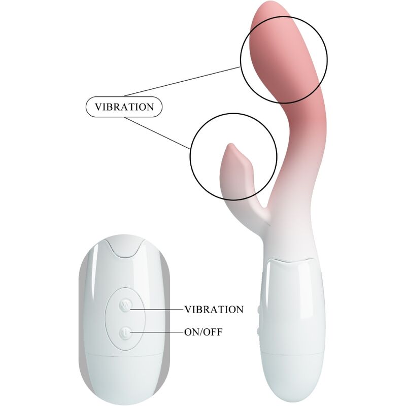PRETTY LOVE - BRIGHTY VIBRADOR PUNTO G + ESTIMULADOR CLÍTORIS 30 VIBRACIONES ROSA - Imagen 5