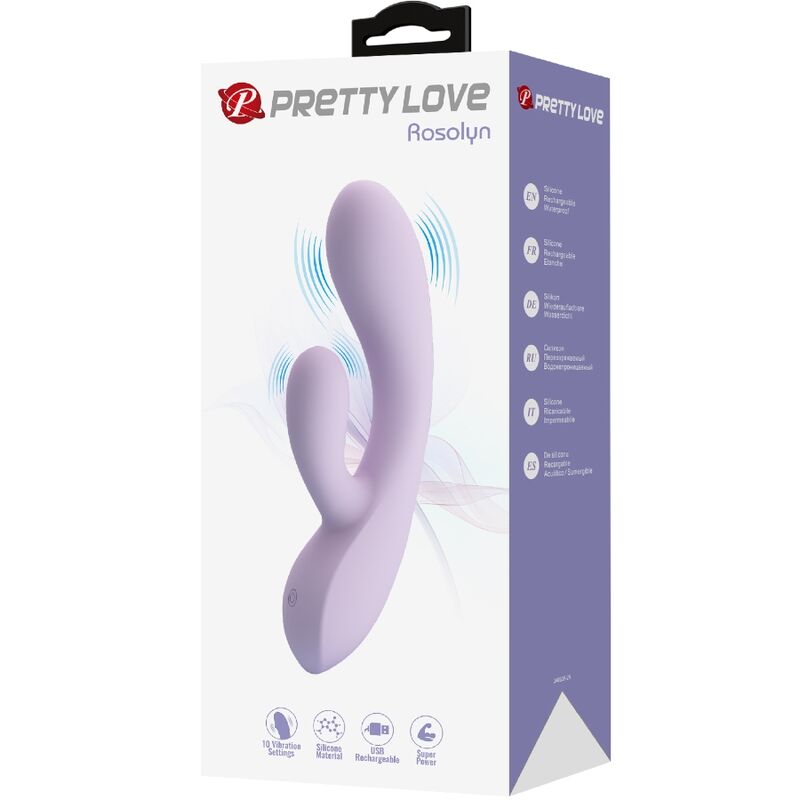 PRETTY LOVE - ROSOLYN VIBRADOR RABBIT 10 VIBRACIONES MORADO - Imagen 2
