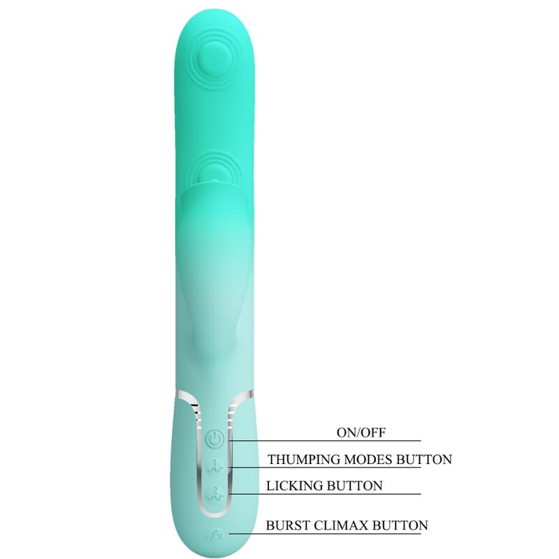 PRETTY LOVE - GIGI VIBRADOR RABBIT MULTIFUNCIÓN VERDE AGUA - Imagen 5