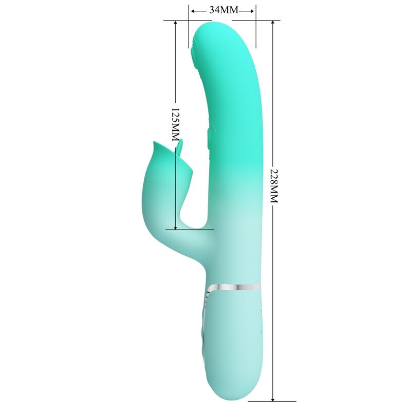 PRETTY LOVE - GIGI VIBRADOR RABBIT MULTIFUNCIÓN VERDE AGUA - Imagen 9