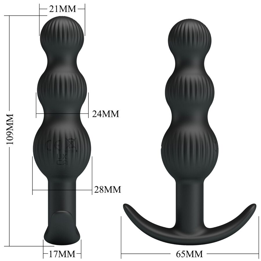 PRETTY LOVE - SIDNEY VIBRADOR ANAL 10 VIBRACIONES NEGRO - Imagen 5