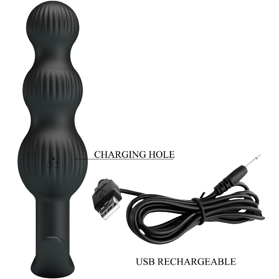 PRETTY LOVE - SIDNEY VIBRADOR ANAL 10 VIBRACIONES NEGRO - Imagen 6