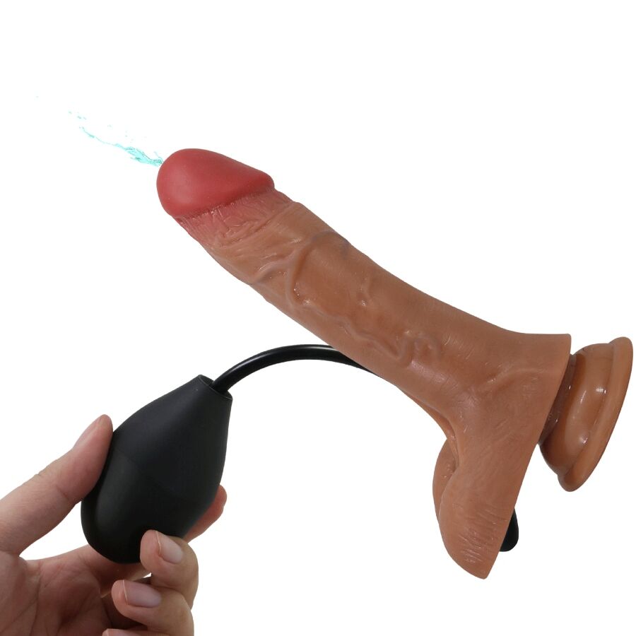 PRETTY LOVE - HARNESS BRIEFS UNIVERSAL CON DILDO VIBRACIÓN Y SQUIRTING 15.5 CM MULATO - Imagen 2