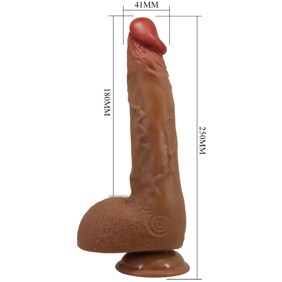 BAILE - BEAUTIFUL WILKS VIBRADOR REALÍSTICO DE 5 CONFIGURACIONES 25 CM MULATO - Imagen 9