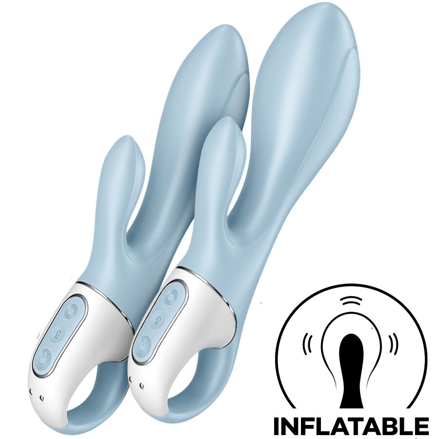 SATISFYER - AIR PUMP BUNNY 1 VIBRADOR INFLABLE RABBIT AZUL - Imagen 5