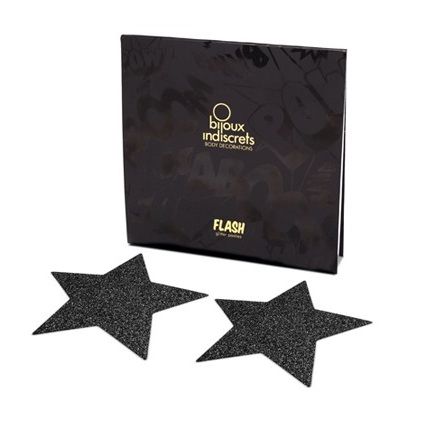 BIJOUX - INDISCRETS PEZONERAS FLASH ESTRELLA NEGRO - Imagen 2