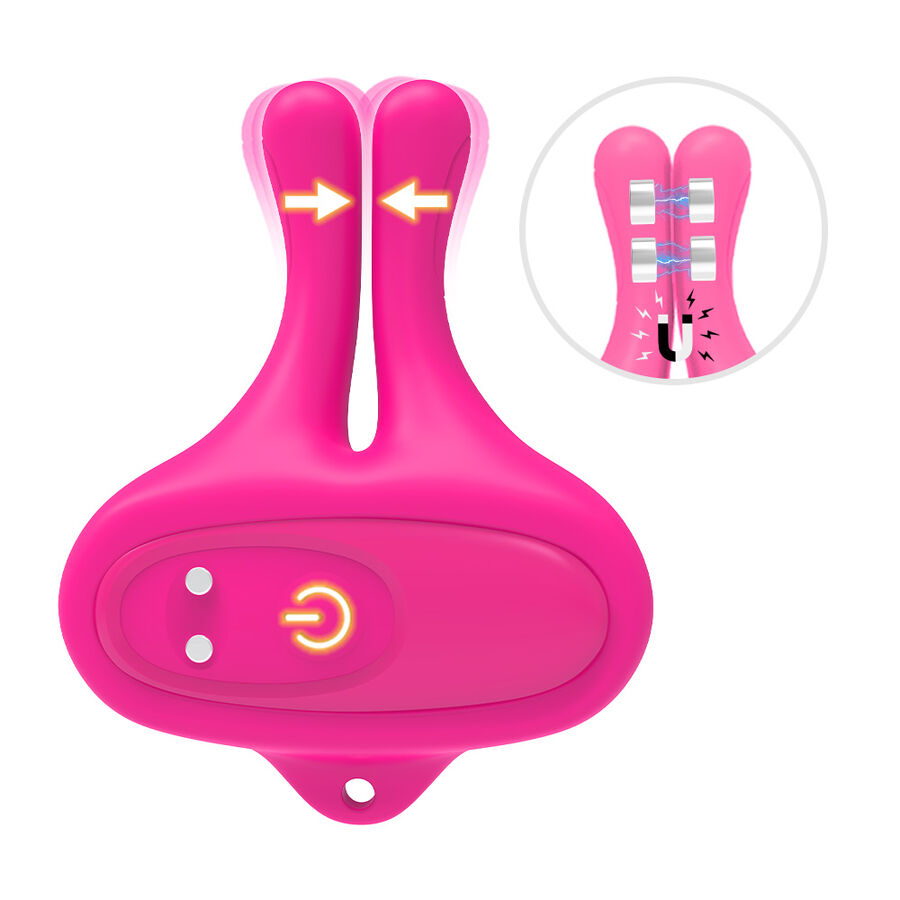 ARMONY - PINZAS PARA PEZONES MAGNÉTICA CON VIBRACIÓN FORMA CONEJO ROSA - Imagen 5