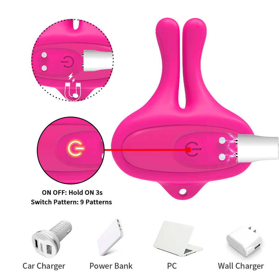 ARMONY - PINZAS PARA PEZONES MAGNÉTICA CON VIBRACIÓN FORMA CONEJO ROSA - Imagen 11