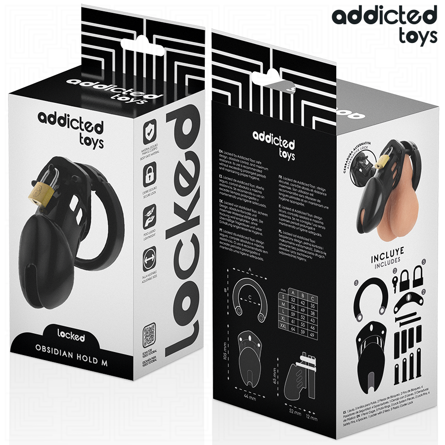 ADDICTED TOYS LOCKED - OBSIDIAN HOLD JAULA PARA PENE TALLA M - Imagen 3