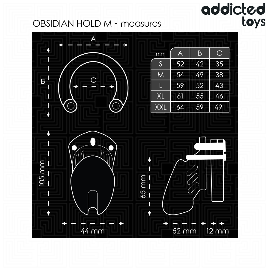 ADDICTED TOYS LOCKED - OBSIDIAN HOLD JAULA PARA PENE TALLA M - Imagen 4