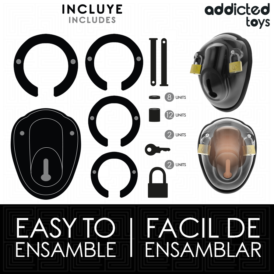 ADDICTED TOYS LOCKED - KEYLESS RESTRAINT JAULA PARA PENE 11,5 CM - Imagen 2