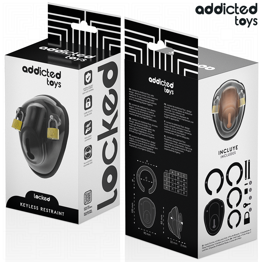 ADDICTED TOYS LOCKED - KEYLESS RESTRAINT JAULA PARA PENE 11,5 CM - Imagen 3