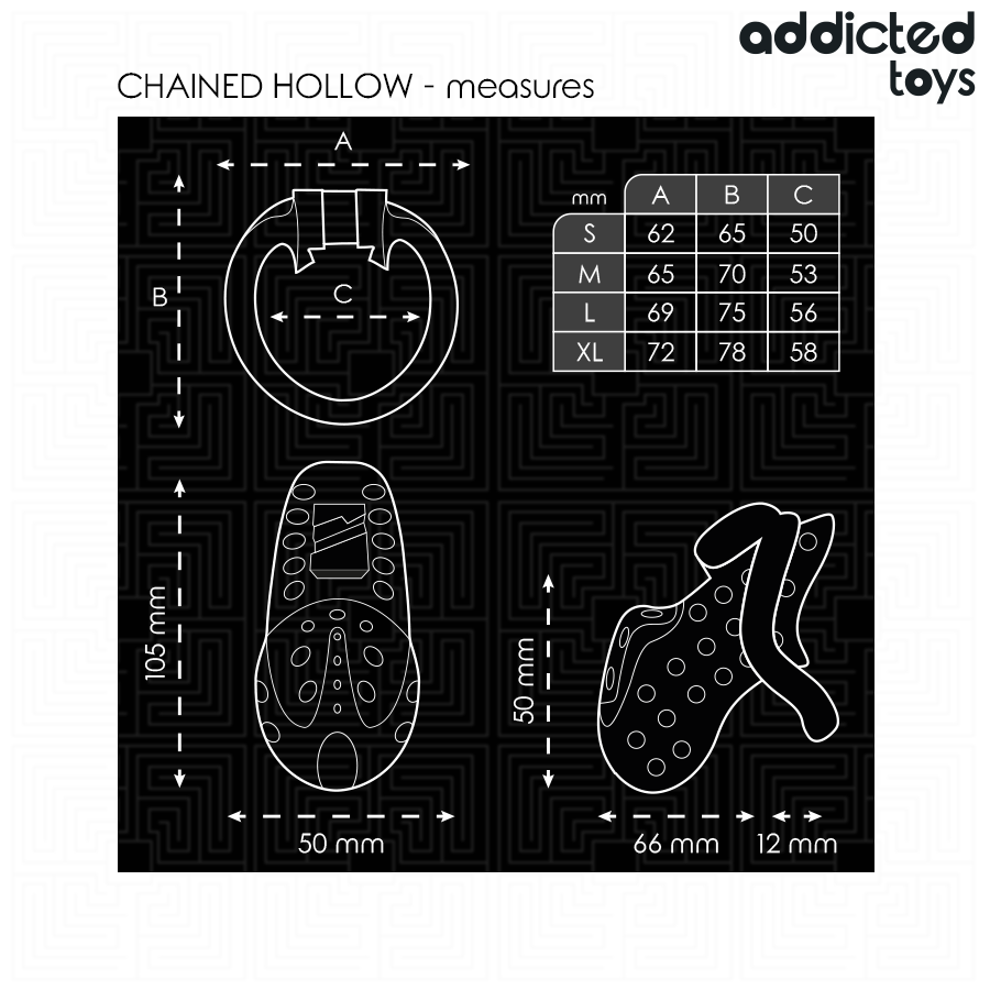 ADDICTED TOYS LOCKED - CHAINED HOLLOW JAULA PARA PENE 10,5 CM - Imagen 2