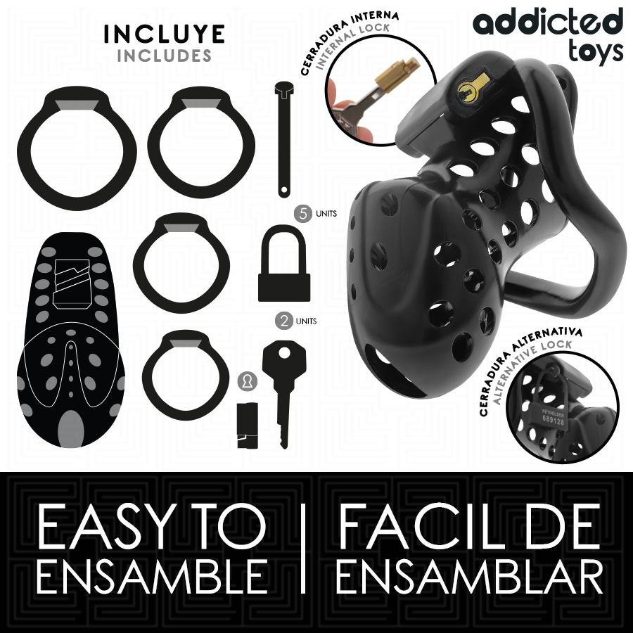 ADDICTED TOYS LOCKED - CHAINED HOLLOW JAULA PARA PENE 10,5 CM - Imagen 3