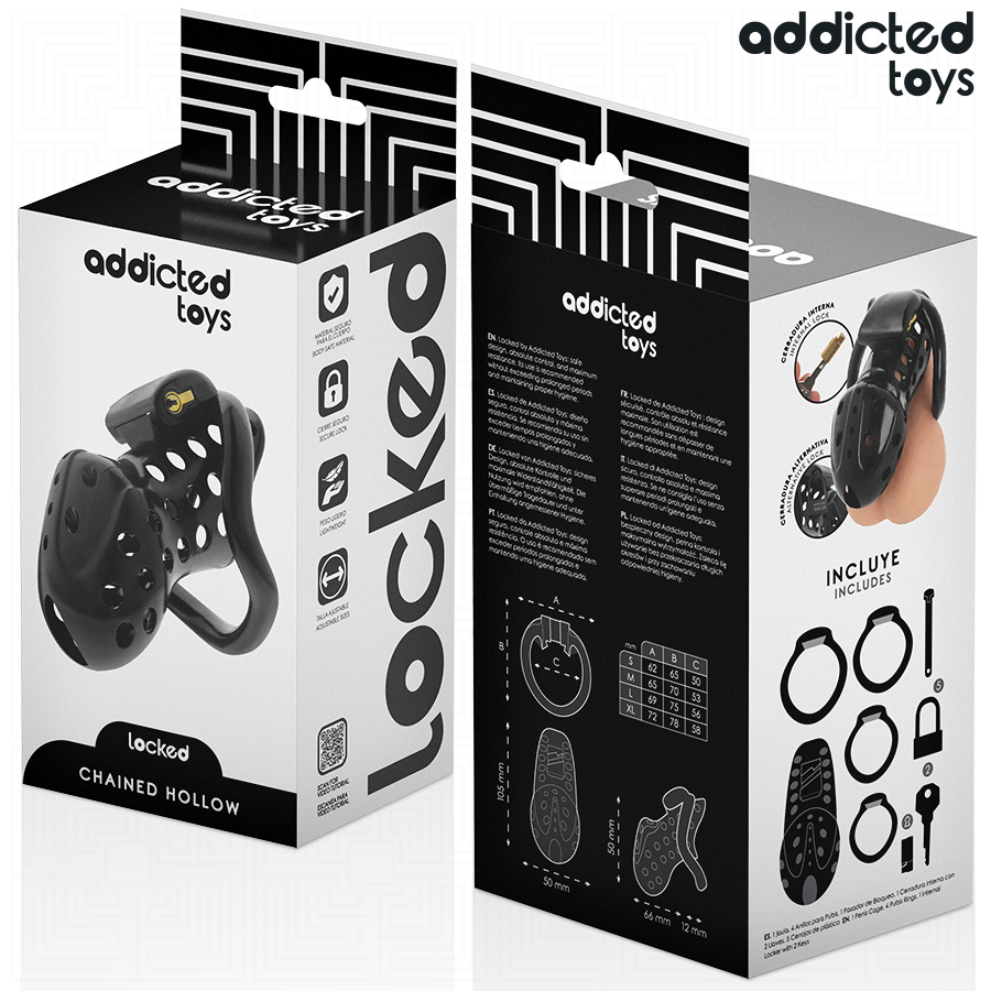 ADDICTED TOYS LOCKED - CHAINED HOLLOW JAULA PARA PENE 10,5 CM - Imagen 5